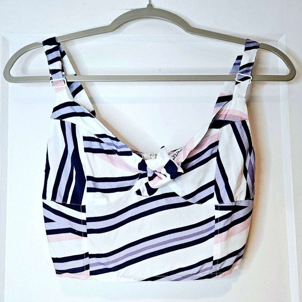 Yumi Kim Bermuda Hyde Siren Crop Top Striped Tie Front Size S